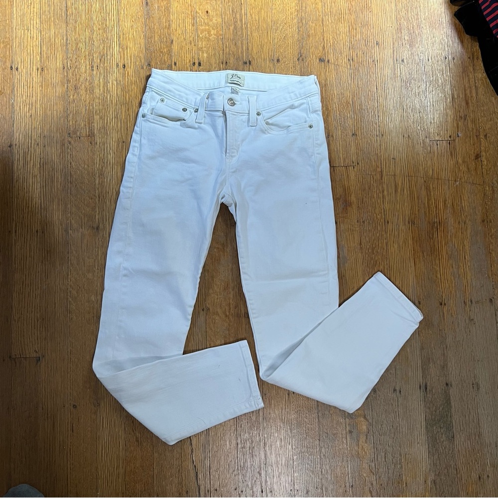 J. Crew Toothpick White Skinny Denim Jeans 25 High Rise Basic - Picture 4 of 10
